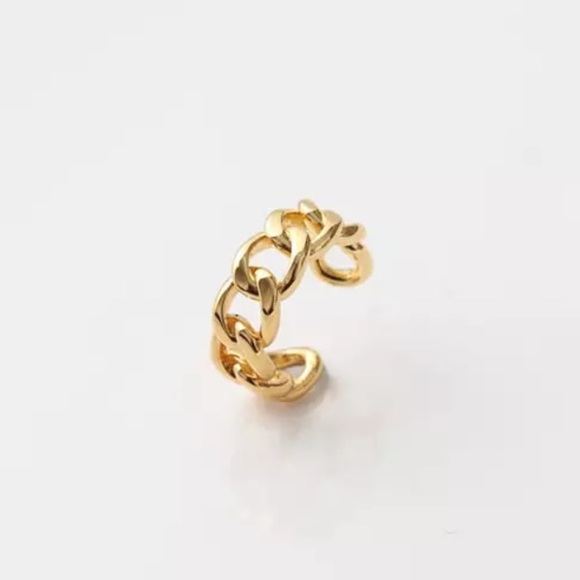 Gold Chain Link Adjustable Ring - Picture 2 of 7